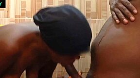 busty ebony girl gets good fuck from public shower