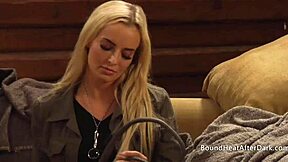 horny mistress fingers her busty lesbian slave