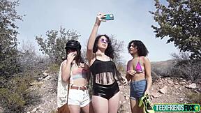 best friends enjoy big music festival to remember