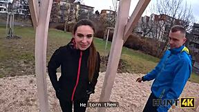 Hunt4k hot athlete picked up on street and fucked in strangers car in front of bf