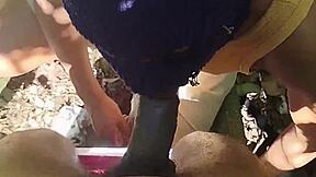 African teen bent over for doggystyle on brazilian trail
