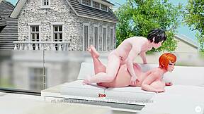 Redhead bbw teen gets anal from monster cock stepbrother