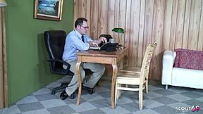 old guy meets small teen at job interview