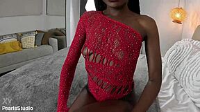 ebony model marcela gets cum covered on tits
