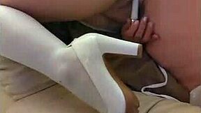 hotwife steffi white satin pussy dance