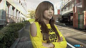 Asian office girl moans after hard fucking and cum load in her pussy