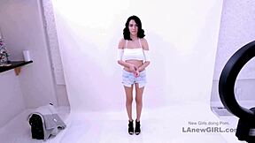 elegant shy brunette gets fucked at modeling audition