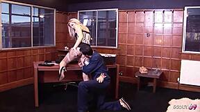 Female Mature Cougar Boss With Saggy Tits In Lingerie Seduce The Big Dick Worker