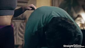 Stepmom Accidentally Touches Stepson Cock Making It Hard Now