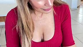 latina milf with big ass masturbates in dress