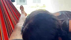 colombian babe sucks cock outside
