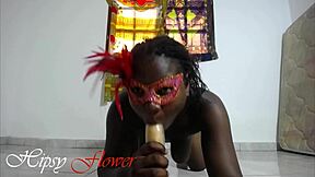 ebony massive ass bouncing on a big dildo