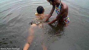 when the 2 lesbian of the tribe bath together in the village river