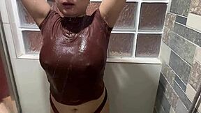 Naughty coach followed me into the shower