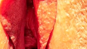 Maturemons horny mature displays super close up wide open cunt.