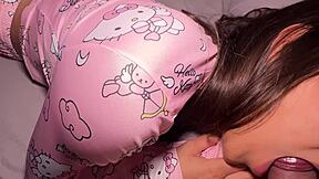 Stepdaughter leaves bedroom door open in pajamas