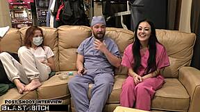Doctor tampa gives blaire celeste backstage jizz treatment