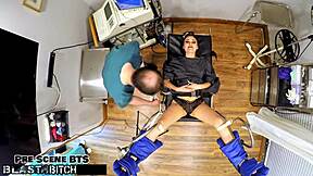 Doctor tampa gives blaire celeste backstage jizz treatment