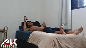 suggestive milf pleases stepson with sandwich then anal