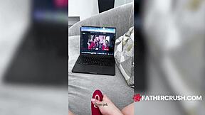 teen practices with toys until older man joins pov