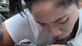 a stranger helps me transporting me and my only way to give him a sloppy blowjob