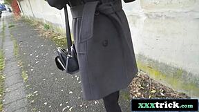 blonde french cutie paid to fuck in public pickup