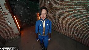 vr conk horny brunette lucy sucks and fucks anally in fallout cosplay parody pt 3