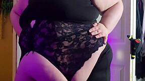 Lace bodysuit bbw does slow striptease at home