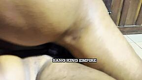 creampie handjob with naughty ebony girlfriend