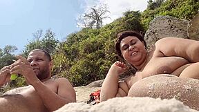 Brazilian Milf Flashes Big Pussy At Beach