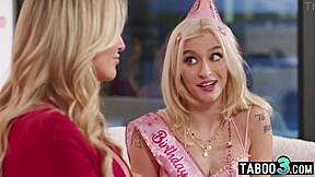 hot blonde lesbian teen stepdaughter emma rosie gets her favorite dessert