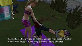 Blue haired emo girlfriend gets her pussy licked during yoga