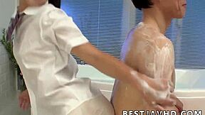 Sultry japanese schoolgirl takes creampie from stranger
