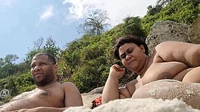 Brazilian Milf Flashes Big Pussy At Beach