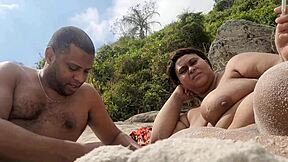 Brazilian Milf Flashes Big Pussy At Beach