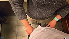 stranger cum in my panties in restaurant toilet