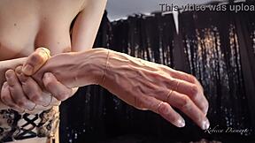 rebecca diamante shows her hands veins in topless