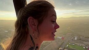 date night risky sunrise sex she swallows over pyramids in air balloon