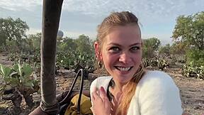 date night risky sunrise sex she swallows over pyramids in air balloon