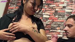 she milks a massive load from his needy cock