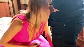 skinny classmate in pink dress fucked doggystyle