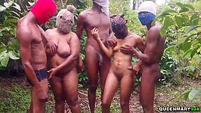 African big dick and his friends enjoyed outdoor group sex