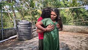 mallu couple has outdoor sex on terrace