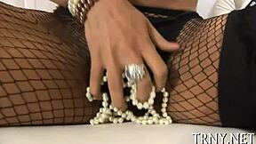 chic transsexual takes it ever deeper in anal play