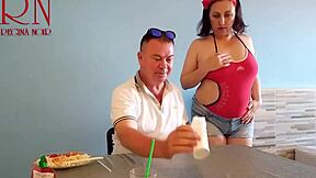 naked waitress lets restaurant guest eat from her navel
