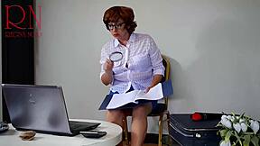 Velma masturbates and reaches orgasm