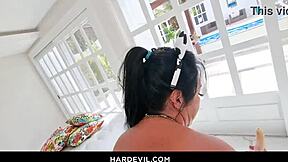 monica makes whip cream banana split enema before anal