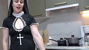 Nun anna sins again in kitchen roleplay
