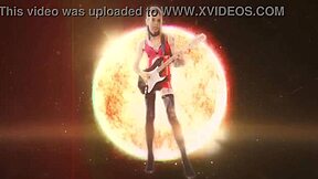 sun goddess dances in flowing miniskirt to music