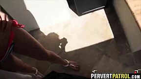 this teen likes to fuck older perverts outdoors in pov